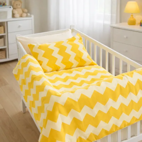 Комплект постельного белья Сатин BABY 22-1406 Yellow Waves - 1