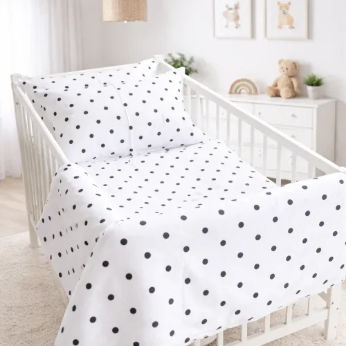 Комплект постельного белья Сатин BABY 22-1371 Black & White Sports - 1