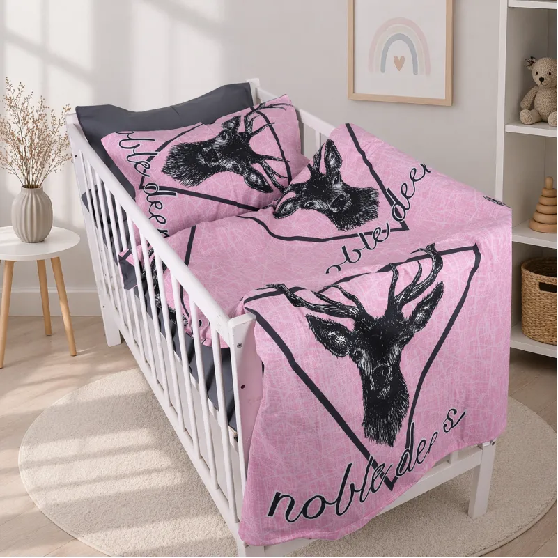 Комплект постельного белья Бязь LITTLE KIDS 17-0516 Noble deers pink