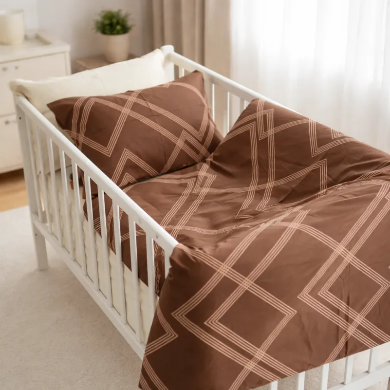 Комплект постельного белья Сатин LITTLE KIDS 22-1413 Brown Geometry