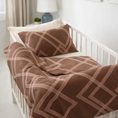 Комплект постельного белья Сатин BABY 22-1413 Brown Geometry - 1