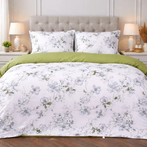 Комплект постельного белья Поплин 00-1 "Olive Flowers"