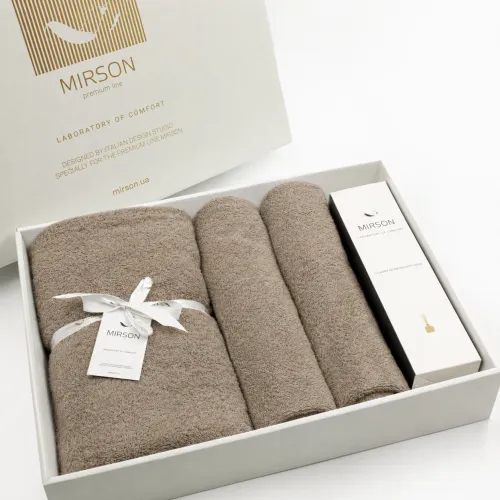 Набор подарочный Elegant Trio "Beige" (Полотенца 50*90 - 2 шт. + 70*140 - 1 шт. + спрей текстильный)