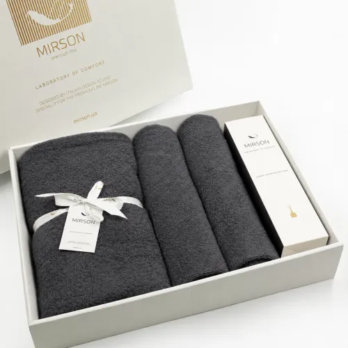 Набор подарочный Elegant Trio "Grey" (Полотенца 50*90 - 2 шт. + 70*140 - 1 шт. + спрей текстильный)
