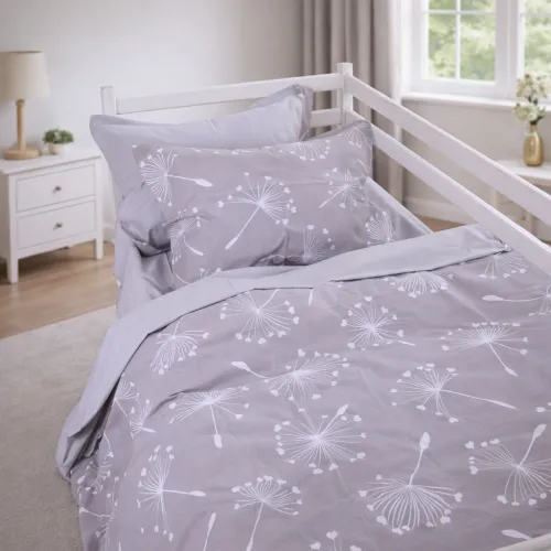 Комплект постельного белья  JUNIOR Poplin 00-3 grey dandelions