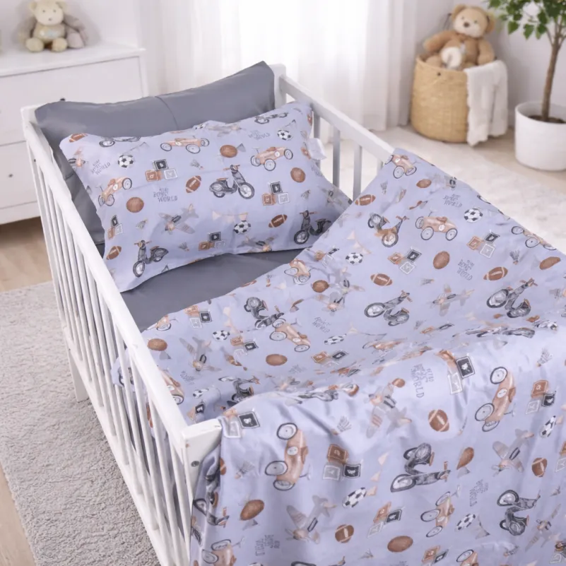 Комплект постельного белья Сатин LITTLE KIDS Kids Time 22-1417 Retro Boys' World