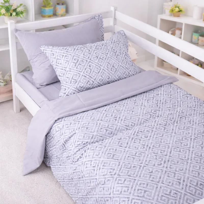 Комплект постельного белья JUNIOR Poplin 00-6 geometry grey - 9
