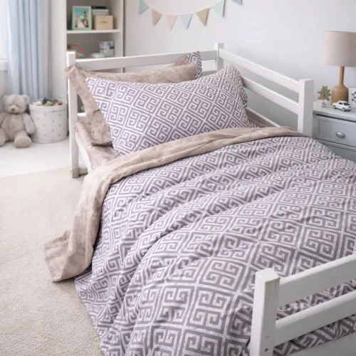 Комплект постельного белья  JUNIOR Poplin 00-4 geometry beige