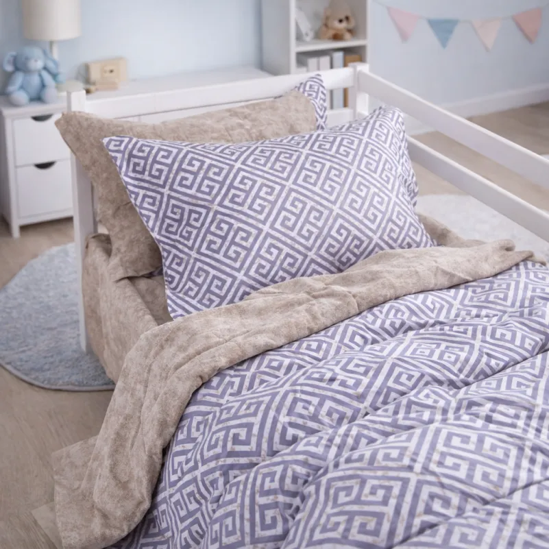 Комплект постельного белья  JUNIOR Poplin 00-4 geometry beige - 6