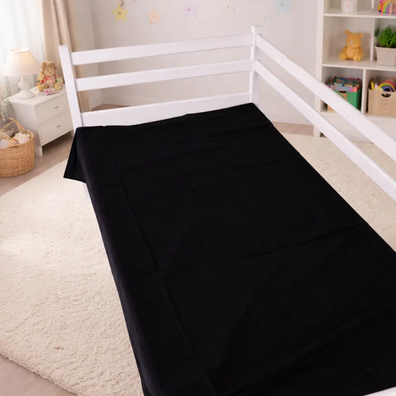 Комплект постельного белья  JUNIOR Poplin 00-8 black flowers - 5