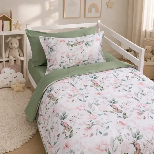 Комплект постельного белья  JUNIOR Poplin 00-9 birds and flowers