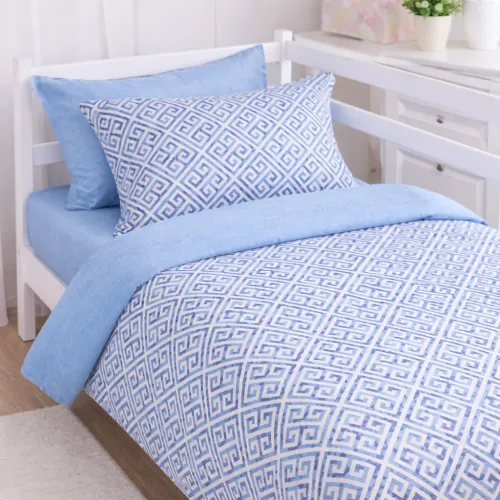 Комплект постельного белья  JUNIOR Poplin 00-5 geometry blue