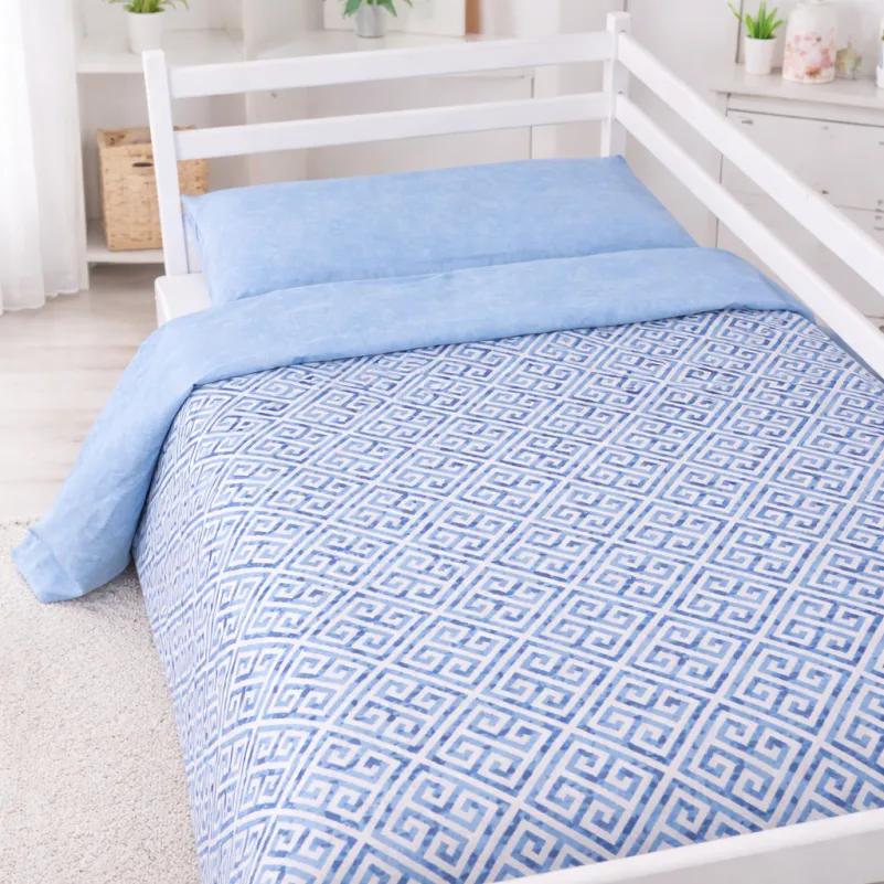 Комплект постельного белья  JUNIOR Poplin 00-5 geometry blue - 7