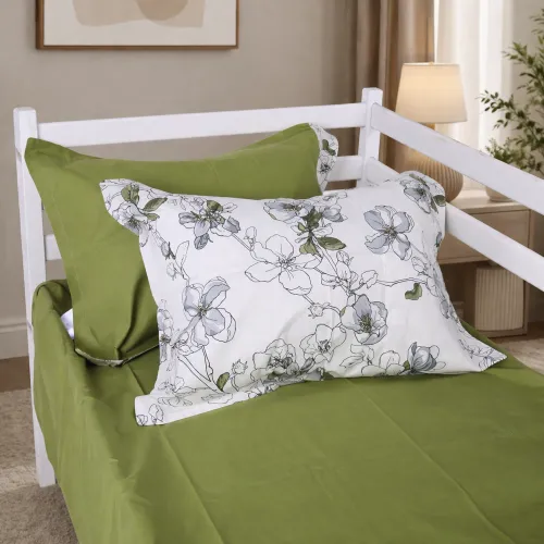 Комплект постельного белья TEENAGER Poplin 00-1 olive flowers - 5
