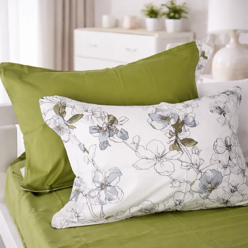 Комплект постельного белья  JUNIOR Poplin 00-1 olive flowers - 4