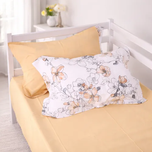 Комплект постельного белья JUNIOR Poplin 00-2 beige flowers - 5