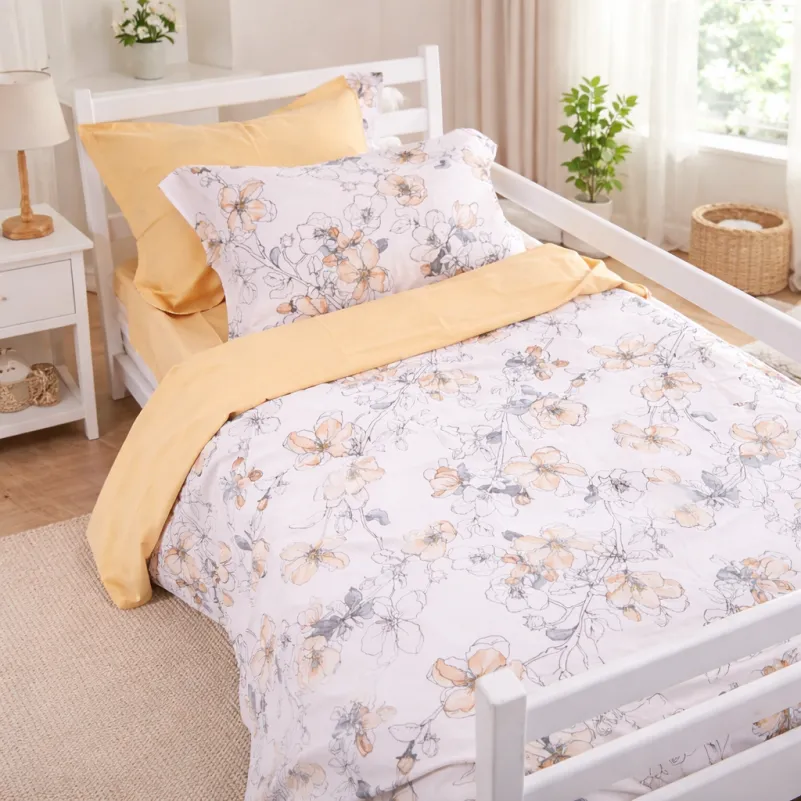 Комплект постельного белья  JUNIOR Poplin 00-2 beige flowers