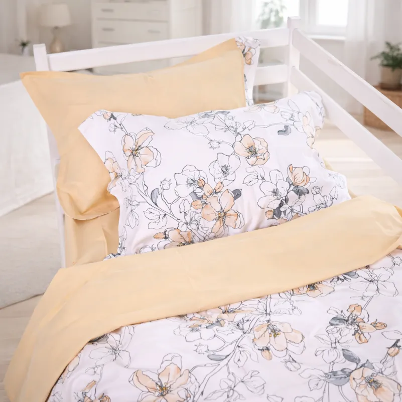 Комплект постельного белья  JUNIOR Poplin 00-2 beige flowers - 9