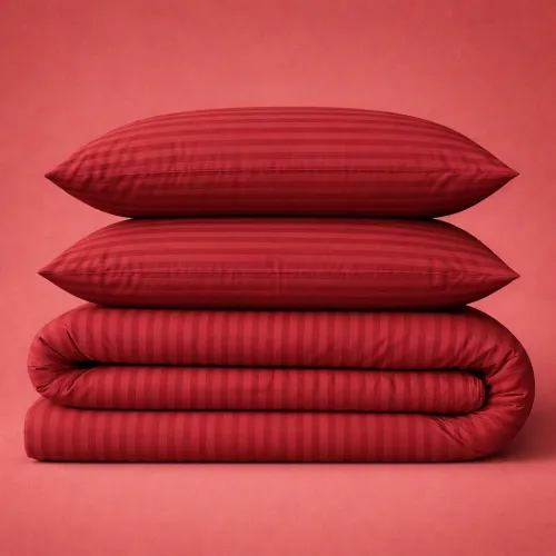 Простынь на резинке Бязь 17-0608 Stripe Red высота 25 см (детские 10 см)