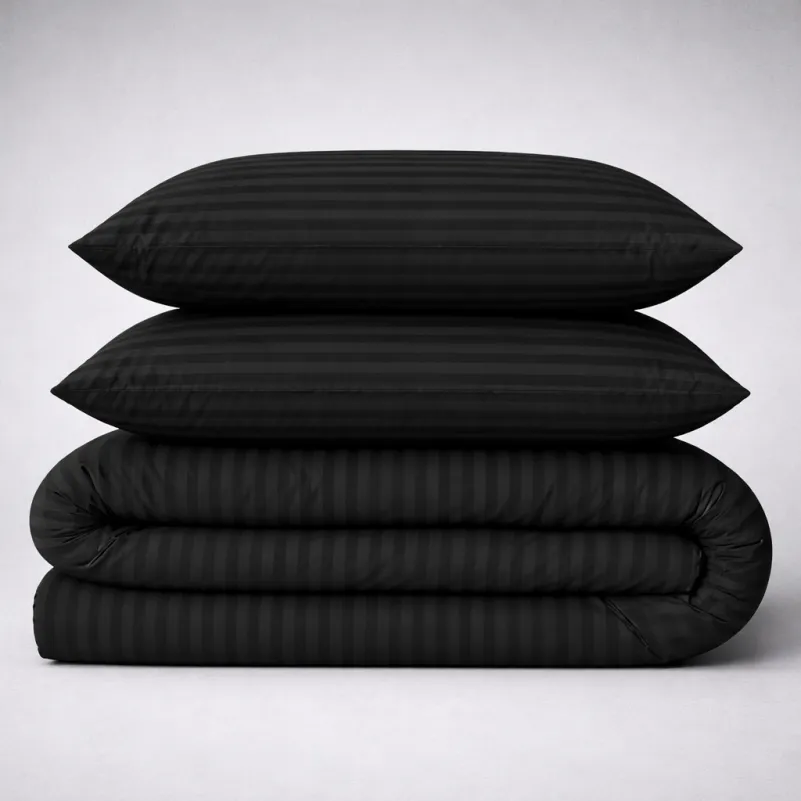 Простынь на резинке (БЯЗЬ) 17-0611 Stripe Black - высота 25 см (детские 10 см)