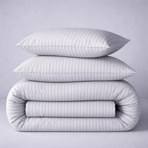 Простирадло MirSon Ranforce Elite 17-0600 Stripe White Gray