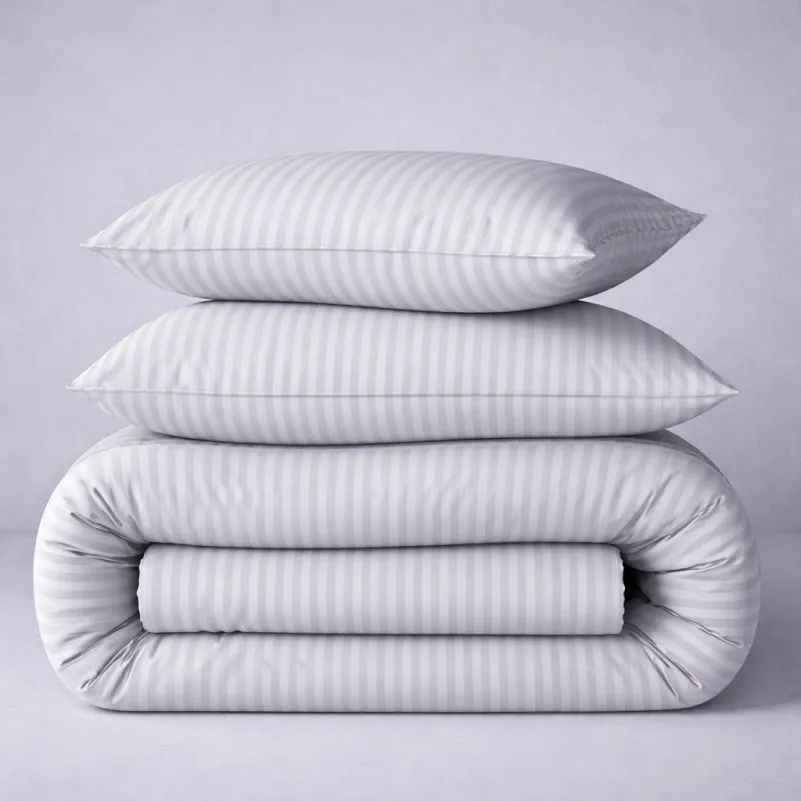 Простирадло MirSon Ranforce Elite 17-0600 Stripe White Gray