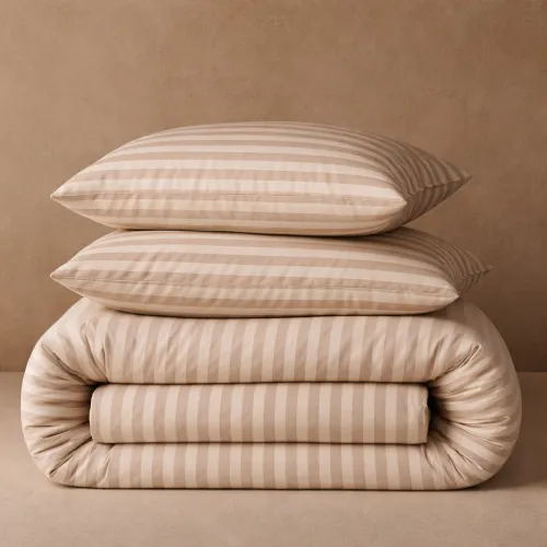 Комплект постельного белья MirSon Ranforce Elite 17-0610 Stripe Light Brown