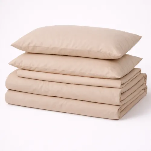 Комплект постельного белья №15-1214 Warm Sand Mikrosatin Premium Однотонный