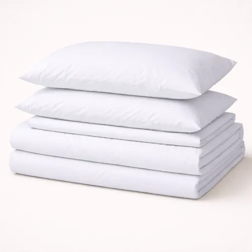 Комплект постельного белья №18-0000 White Mikrosatin Premium Однотонный