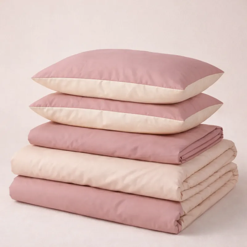 Комплект постільної білизни Pimiango (12-0712 + 15-1415) Mikrosatin Premium Двусторонній