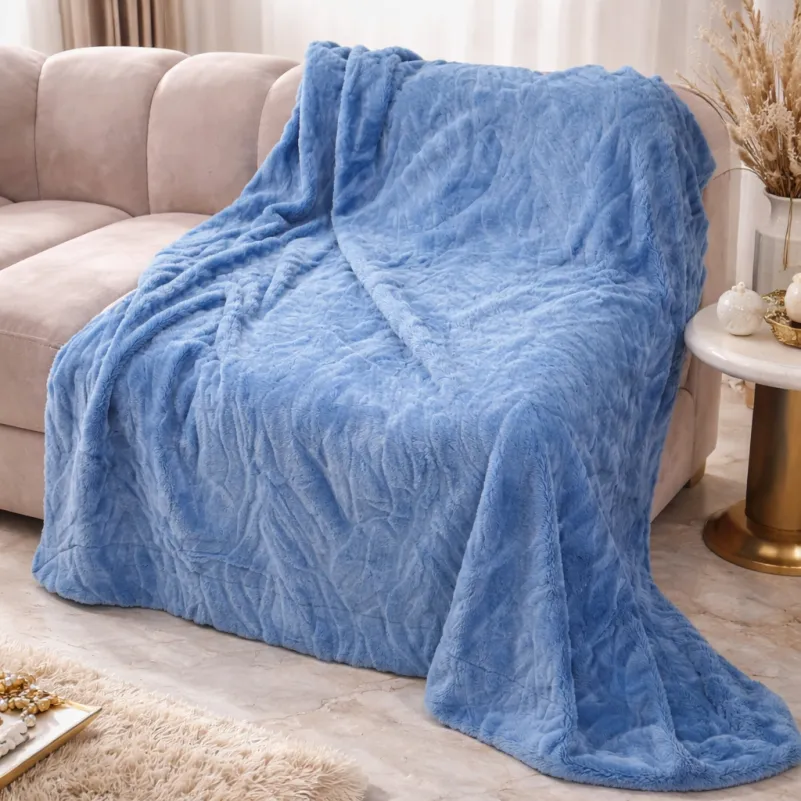 Плед №1002 Damask Blue