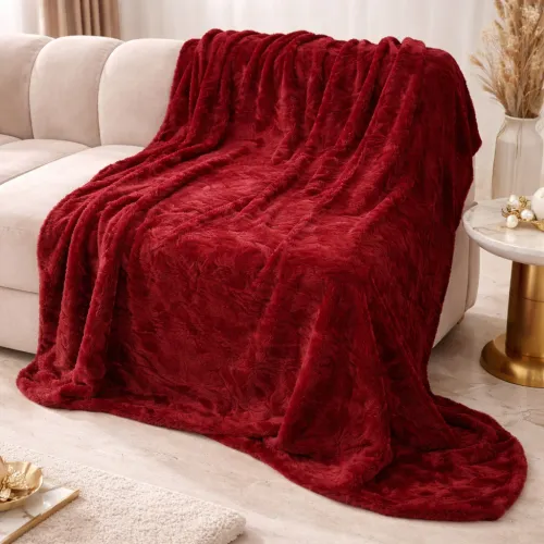 Плед №1005 Damask Red