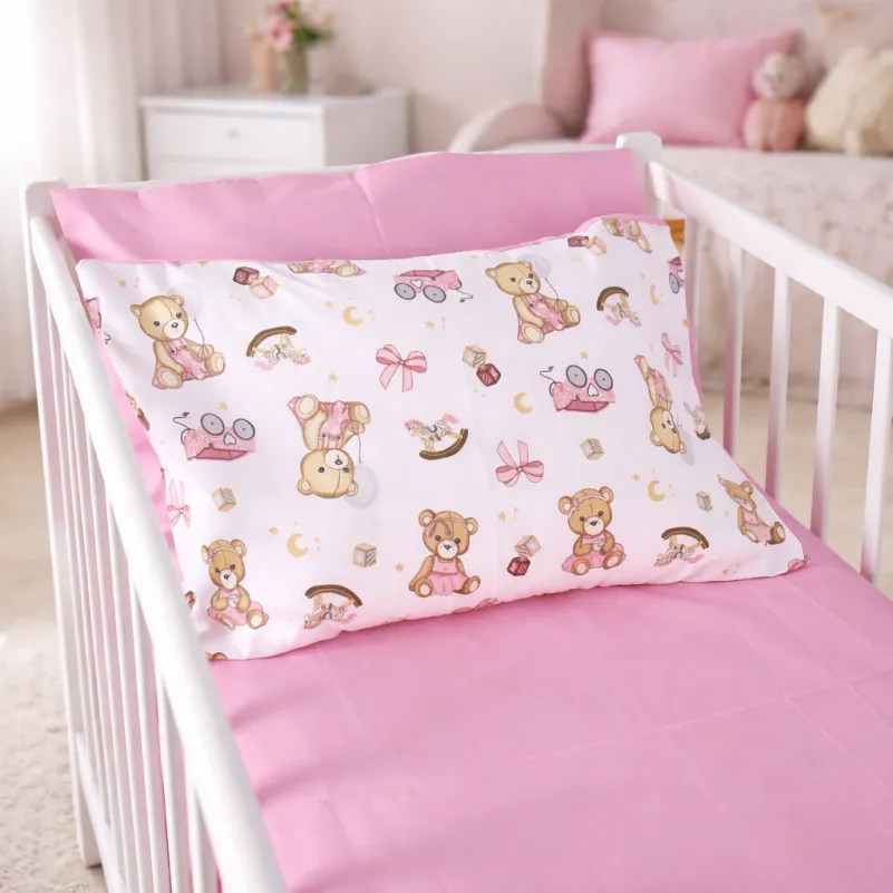 Комплект постельного белья Бязь LITTLE KIDS 17-0916 Little Teddy pink - 6