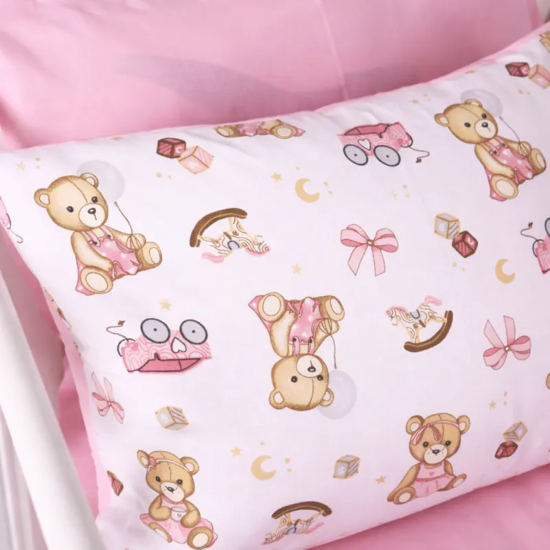 Комплект постельного белья Бязь LITTLE KIDS 17-0916 Little Teddy pink - 7