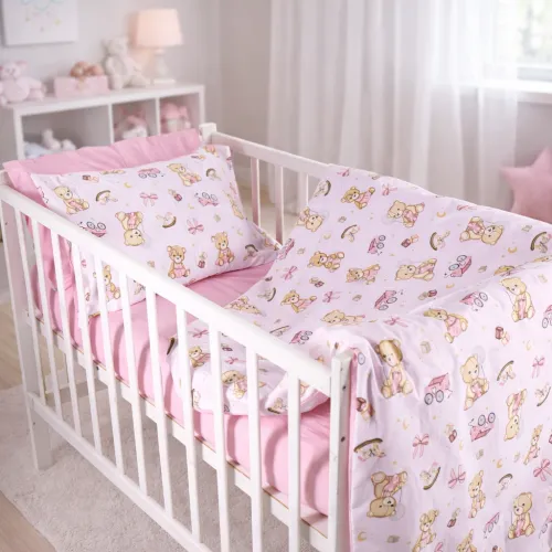 Комплект постельного белья Бязь BABY 17-0916 Little Teddy pink - 1