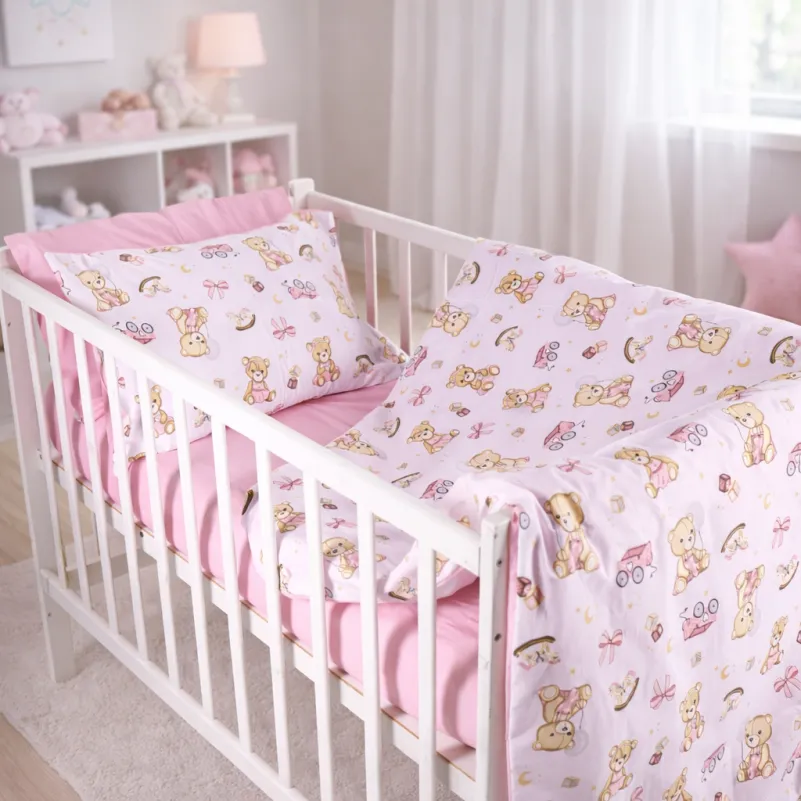 Комплект постельного белья Бязь LITTLE KIDS 17-0916 Little Teddy pink - 8