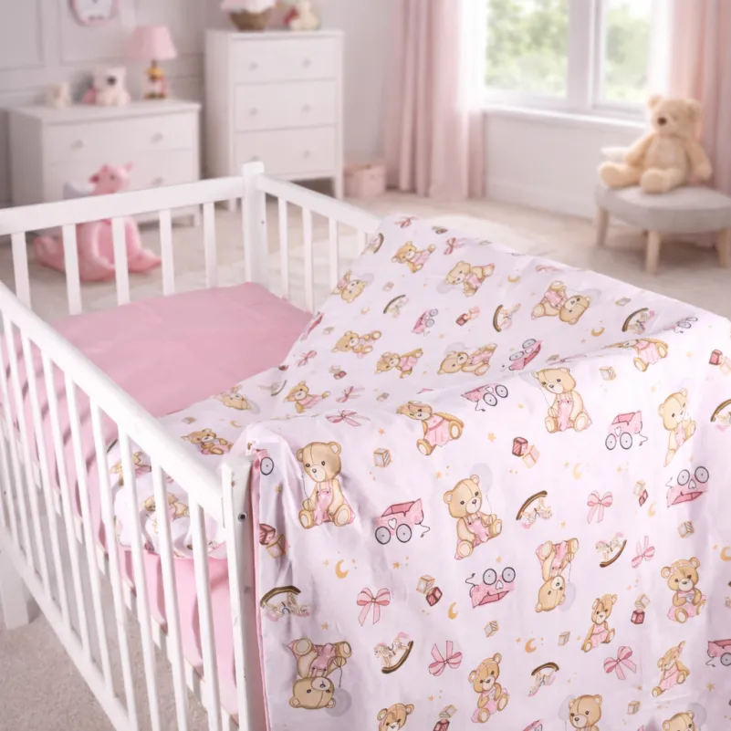 Комплект постельного белья Бязь LITTLE KIDS 17-0916 Little Teddy pink - 9