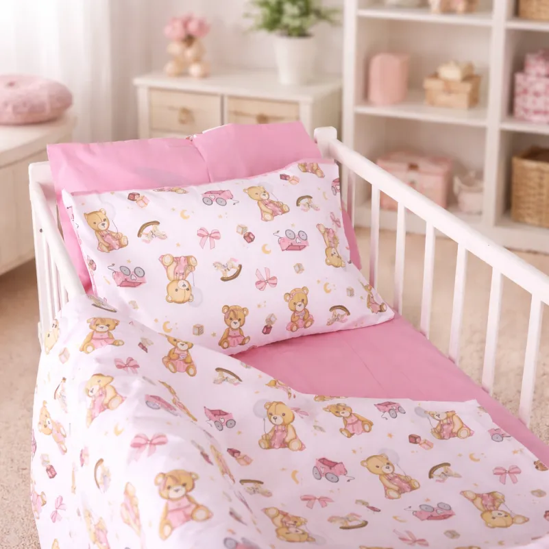 Комплект постельного белья Бязь LITTLE KIDS 17-0916 Little Teddy pink