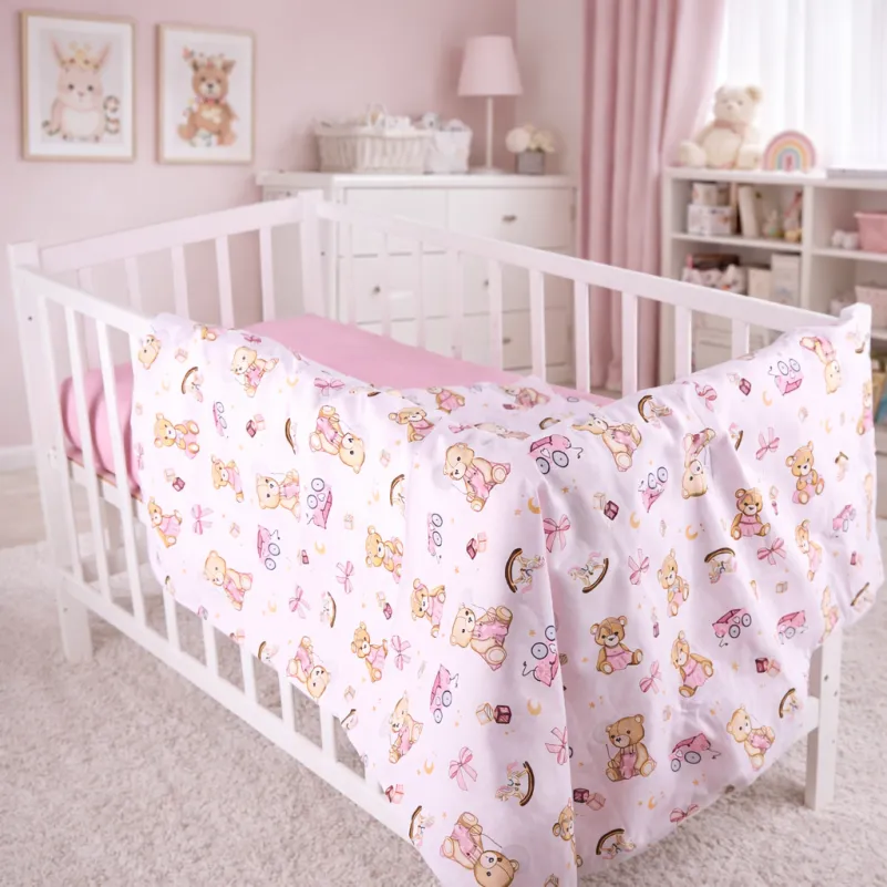 Комплект постельного белья Бязь LITTLE KIDS 17-0916 Little Teddy pink - 10