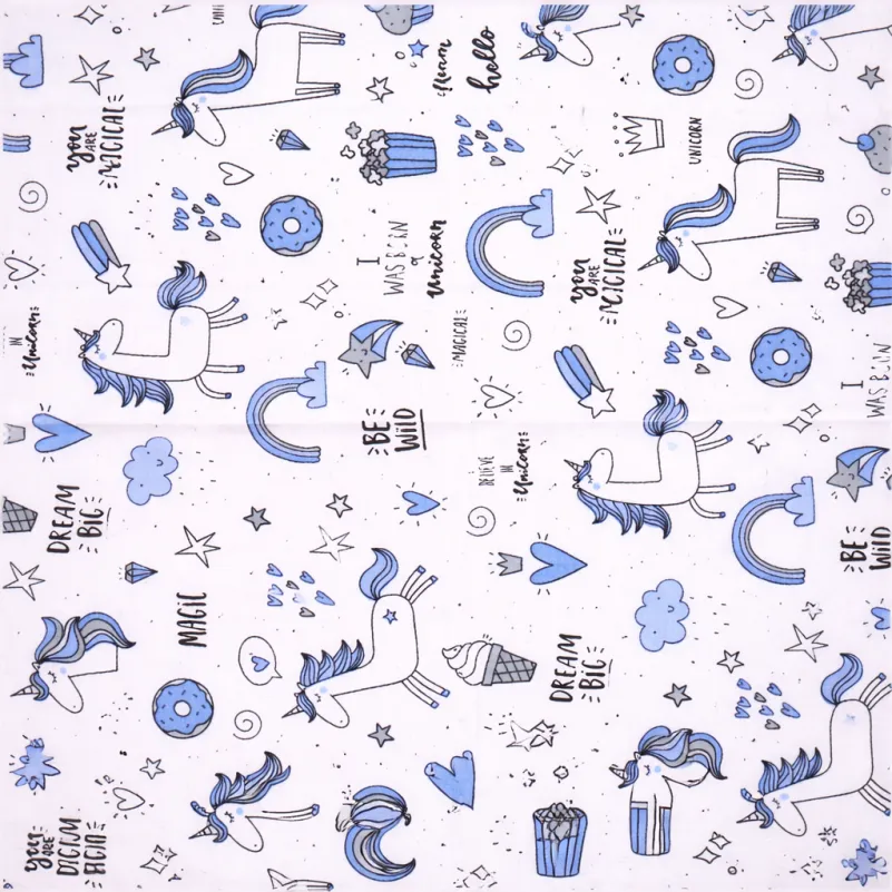 Комплект постельного белья Бязь LITTLE KIDS 17-0931 Tiny Unicorn blue - 10