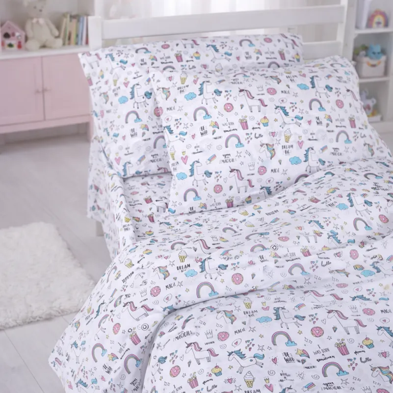 Наволочка Бязь Kids Time 17-0932 Tiny Unicorn pink - 3