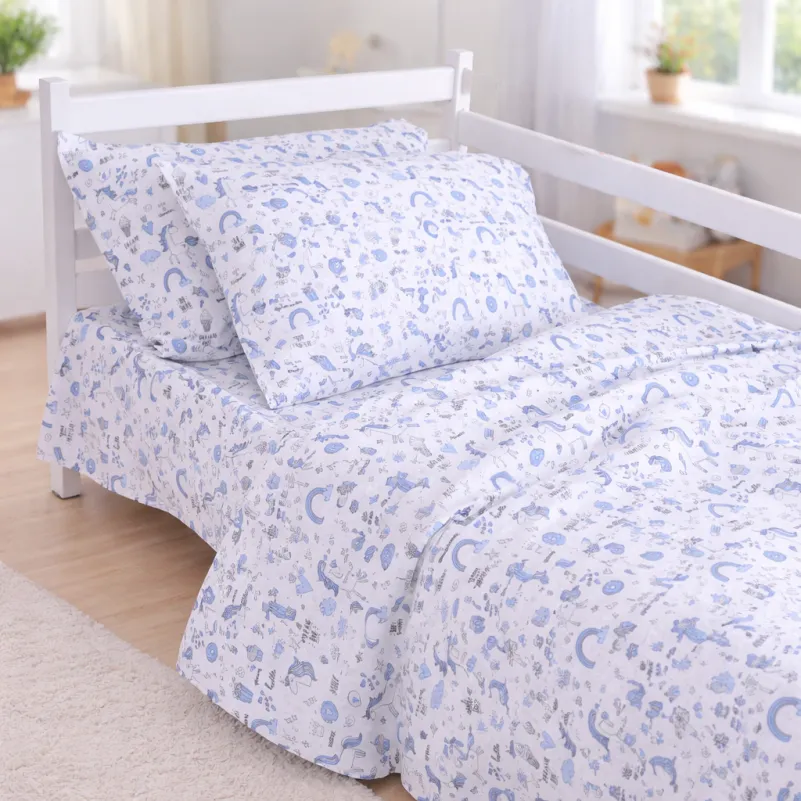 Наволочка Бязь Kids Time 17-0931 Tiny Unicorn blue - 3