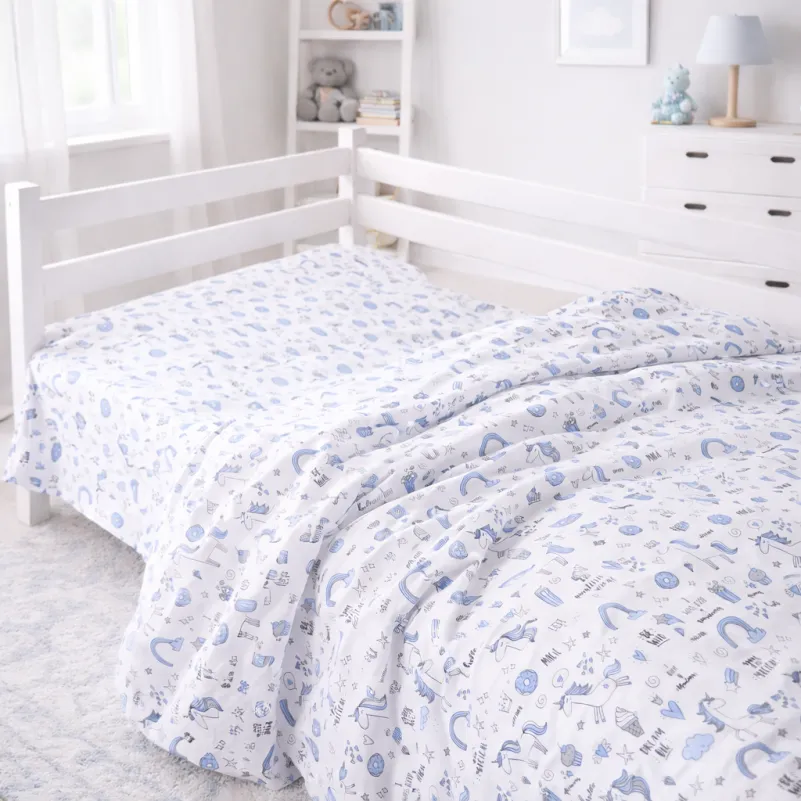 Пододеяльник Ranforce Elite 17-0931 Tiny Unicorn blue - 3