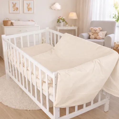 Комплект постельного белья Поплин BABY Poplin Line "002 Milky White" - 1