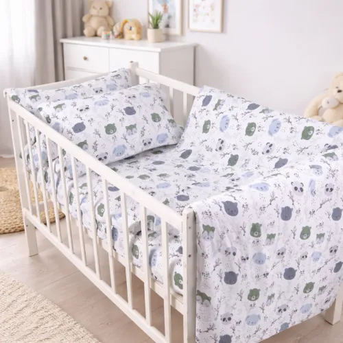 Комплект постельного белья  Бязь BABY 17-0933 Panda Friends - 1