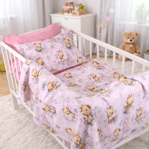 Комплект постельного белья Бязь LITTLE KIDS 17-0922 Tiny Giraffes gray