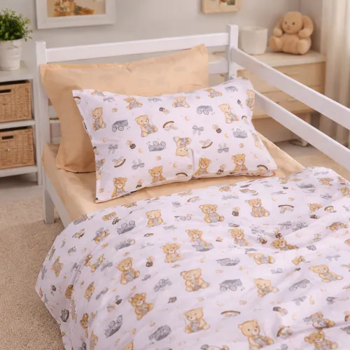 Комплект постельного белья  Ranforce Elite JUNIOR 17-0917 Little Teddy gray