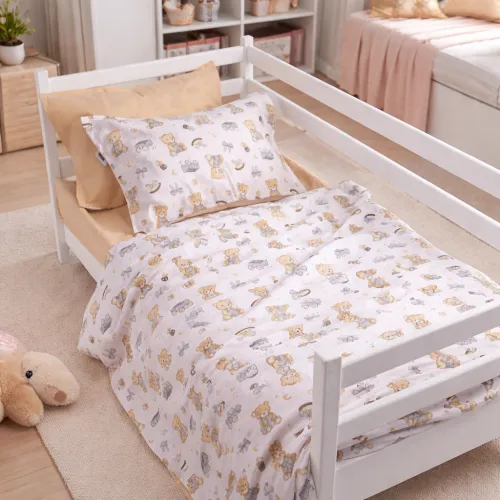 Комплект постельного белья Ranforce Elite TEENAGER 17-0917 Little Teddy gray