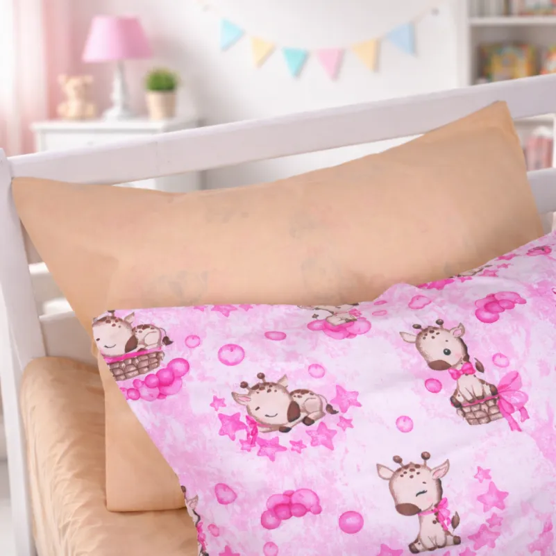 Наволочка Бязь Kids Time 17-0923 Tiny Giraffes pink - 1