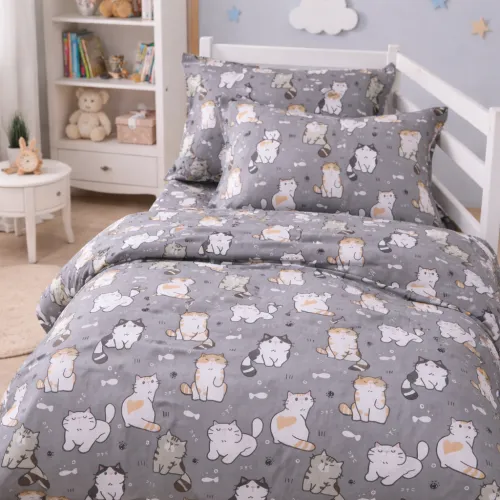 Комплект постельного белья Ranforce Elite TEENAGER 17-0665 Cream Kittens
